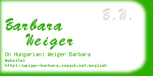 barbara weiger business card